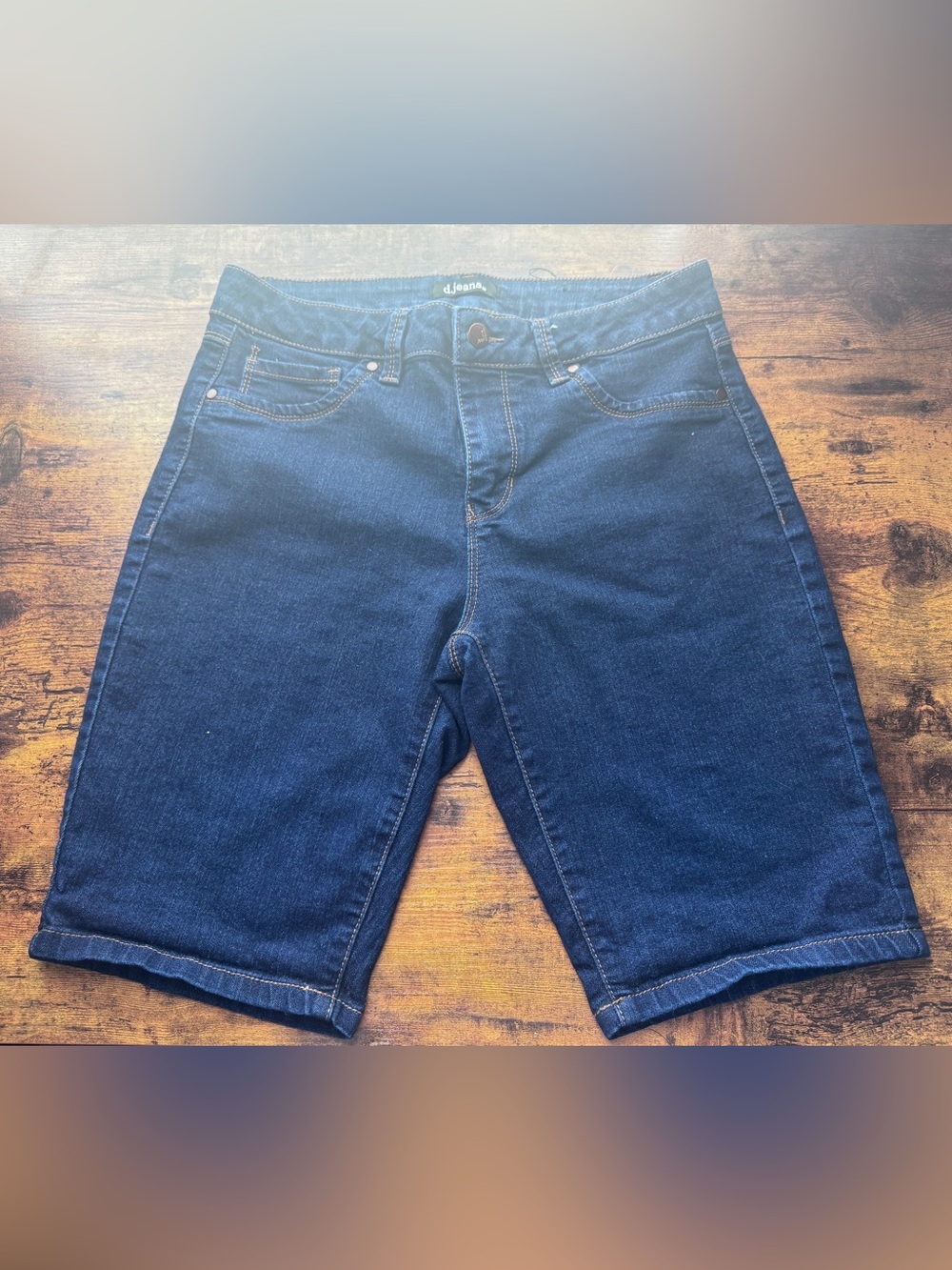 d. jeans Women’s Dark Blue Denim Bermuda Shorts-8